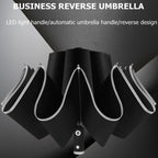 Regenschirm umgekehrt mit reflektierenden Streifen