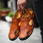Herren-Sandalen Leder mit Klettverschluss