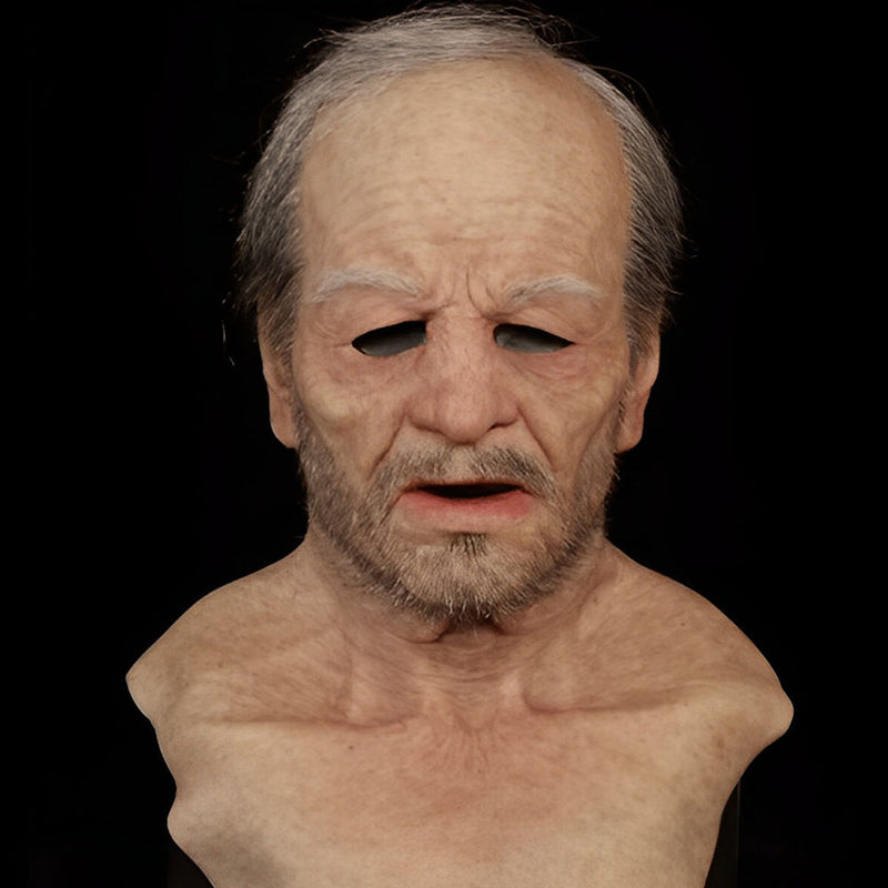 Charaktermaske Alter Mann mit beweglichem Mund