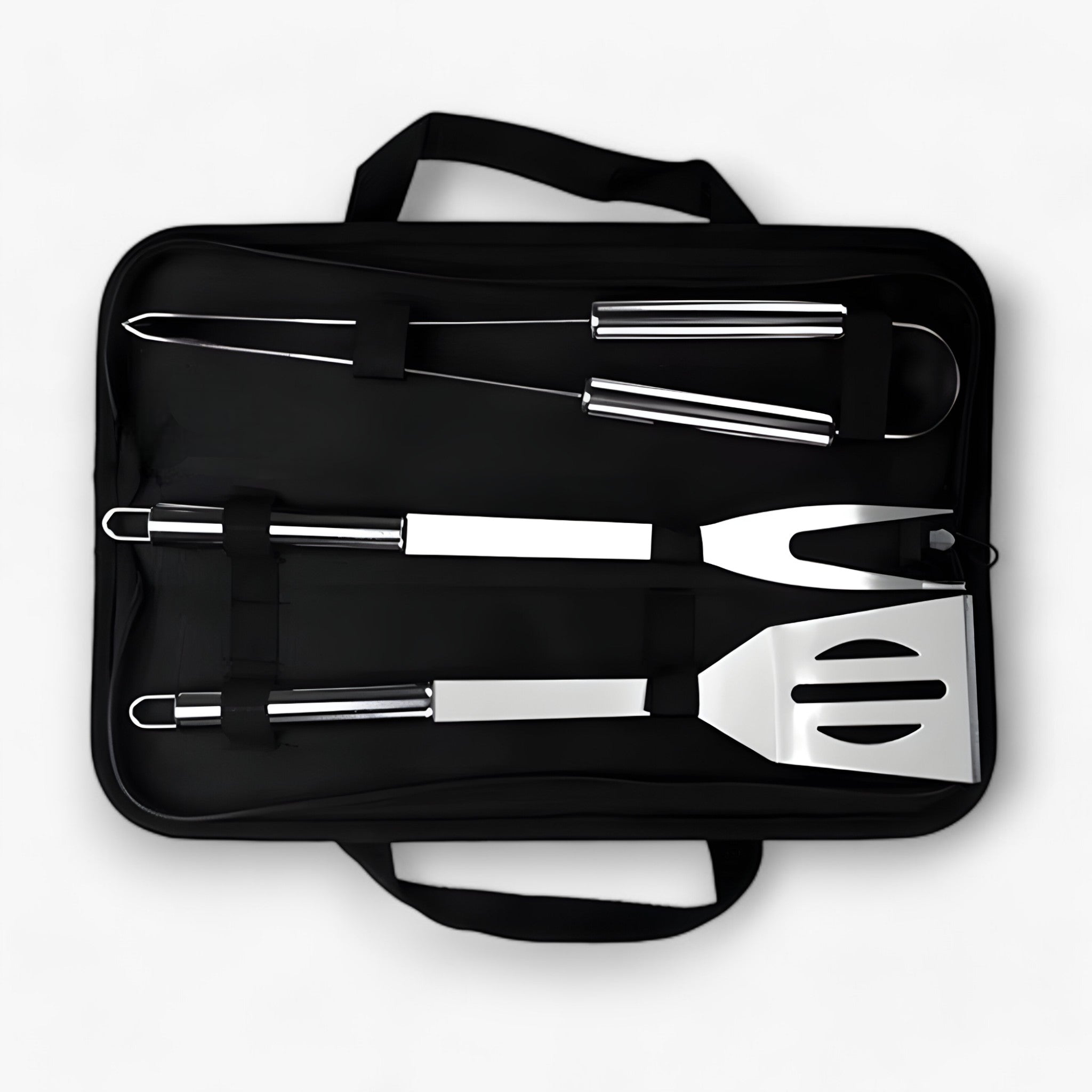 Stainless steel grill cutlery set with carrying case – 3-piece or 5-piece