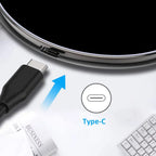 Drahtlose Ladestation 30W mit LED-Ring und USB-C-Kabel
