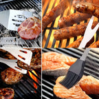 Stainless steel grill cutlery set with carrying case – 3-piece or 5-piece