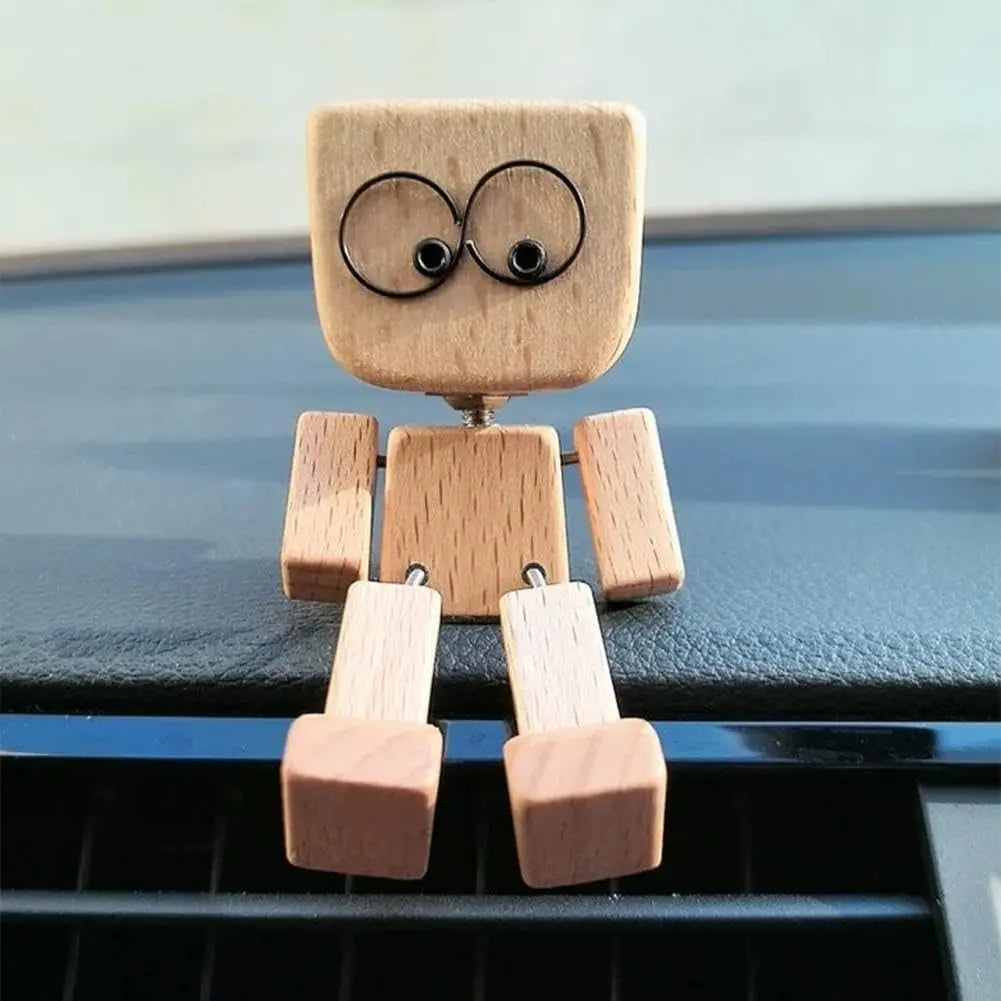 Handgemachte Holzfigur — Wippender Begleiter für fröhliche Autofahrten Mivoza Deutschland