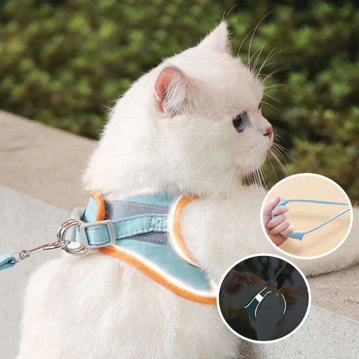 Cat harness with leash – Comfortable fit with reflective safety stripes