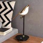 Bird Table Lamp with Golden Sculpture Design