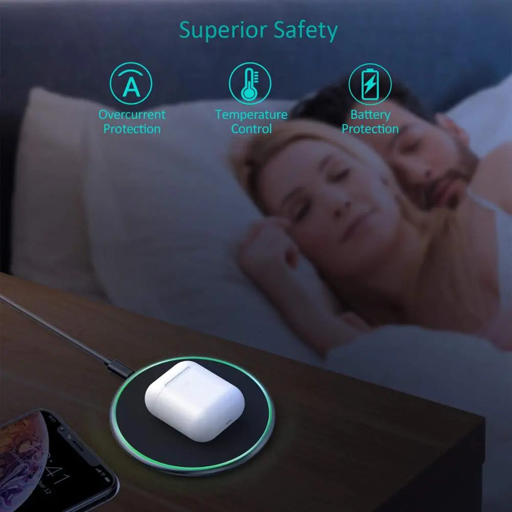 Drahtlose Ladestation 30W mit LED-Ring und USB-C-Kabel