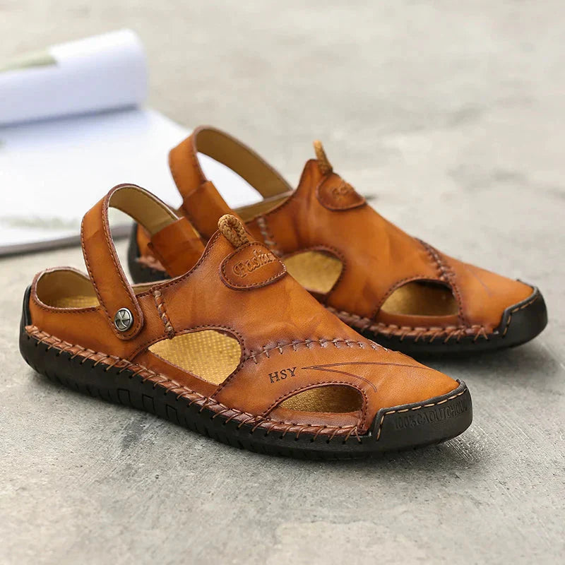 Herren-Sandalen Leder mit Klettverschluss