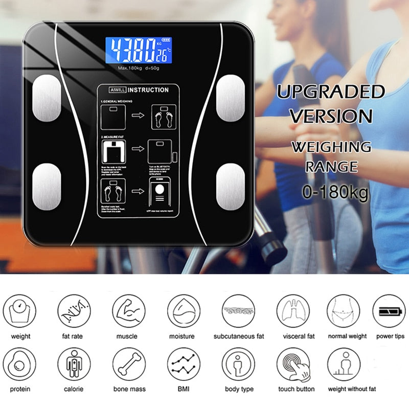 Smart Body Analysis Scale with App – 11 Measurements, 180 kg