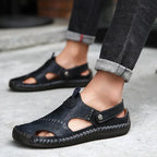 Herren-Sandalen Leder mit Klettverschluss
