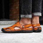 Herren-Sandalen Leder mit Klettverschluss