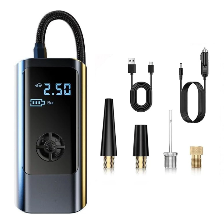 Compressor 12V with Battery – Dual Power for Car and Bicycle