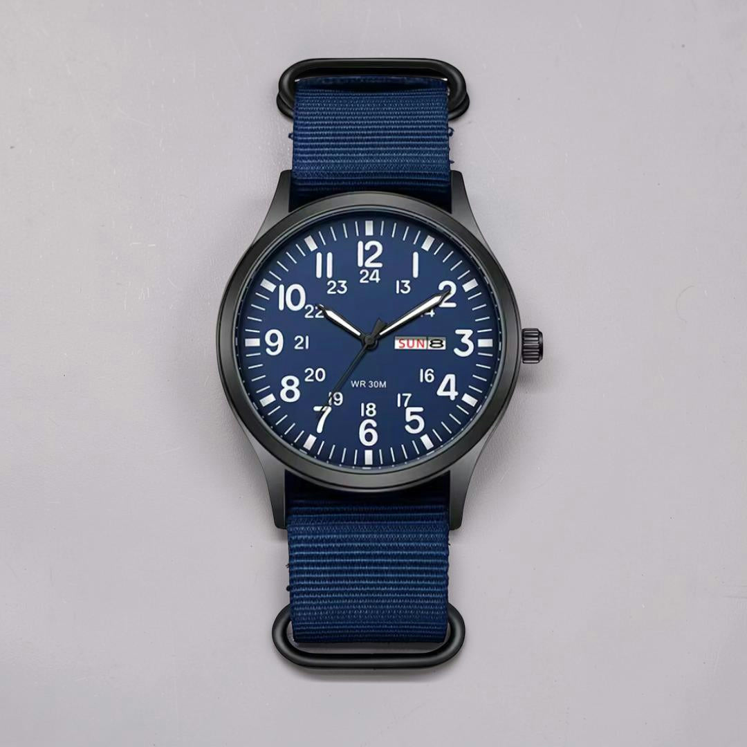 Herrenuhr Military-Stil mit NATO-Armband wasserdicht