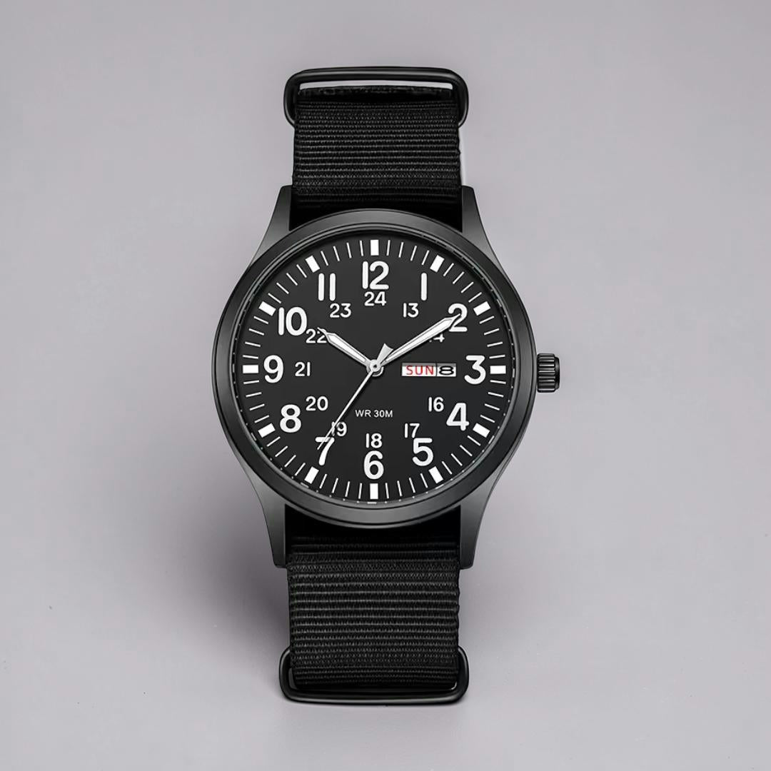 Herrenuhr Military-Stil mit NATO-Armband wasserdicht
