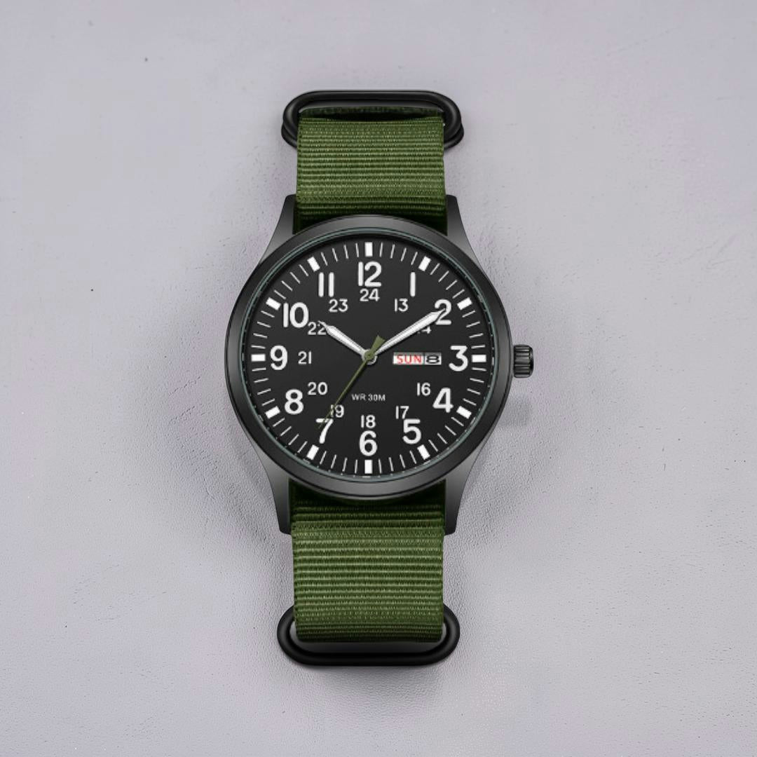 Herrenuhr Military-Stil mit NATO-Armband wasserdicht