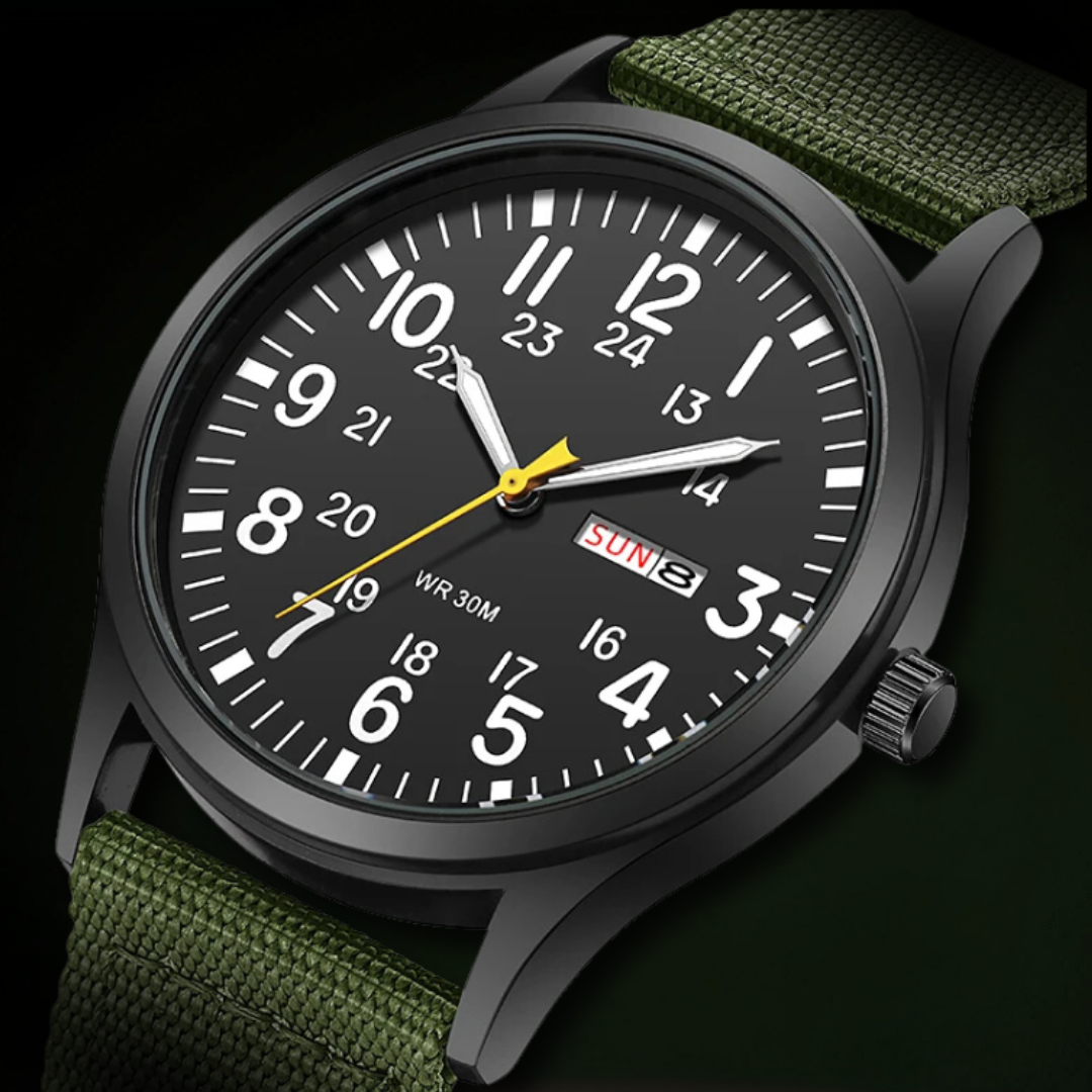 Herrenuhr Military-Stil mit NATO-Armband wasserdicht