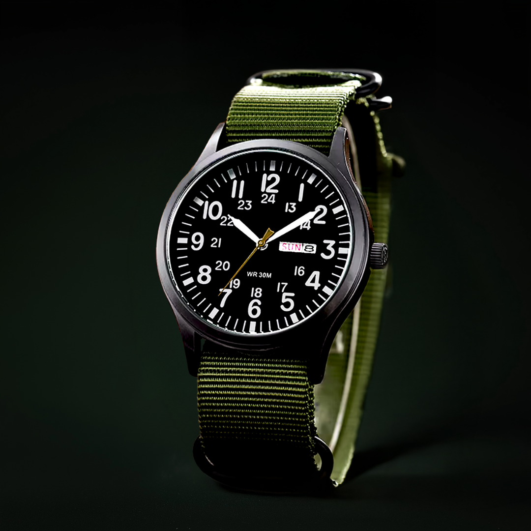 Herrenuhr Military-Stil mit NATO-Armband wasserdicht