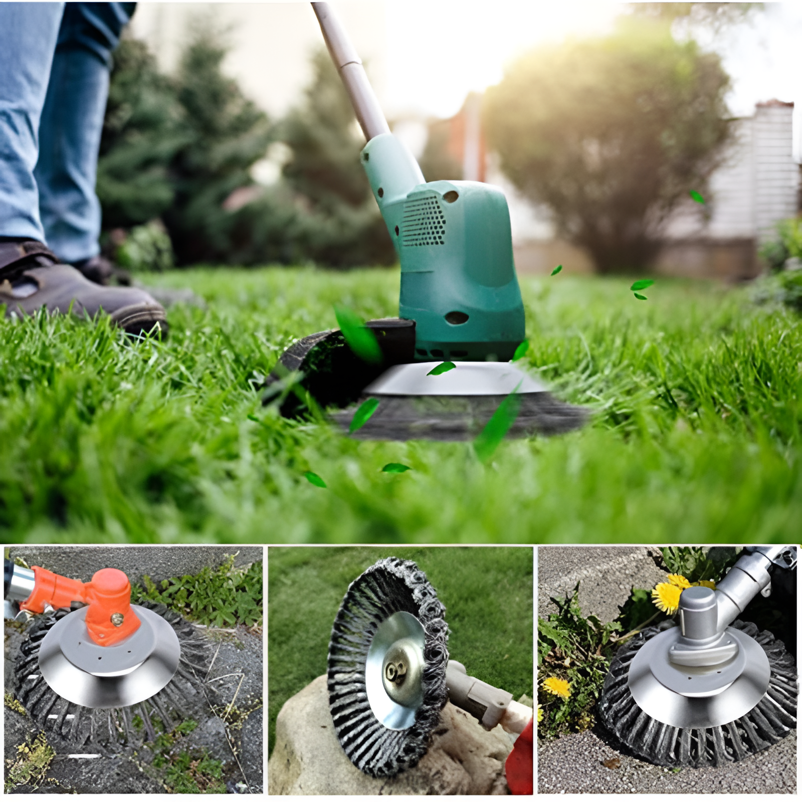 Trimmer attachment for weed removal made of carbon steel