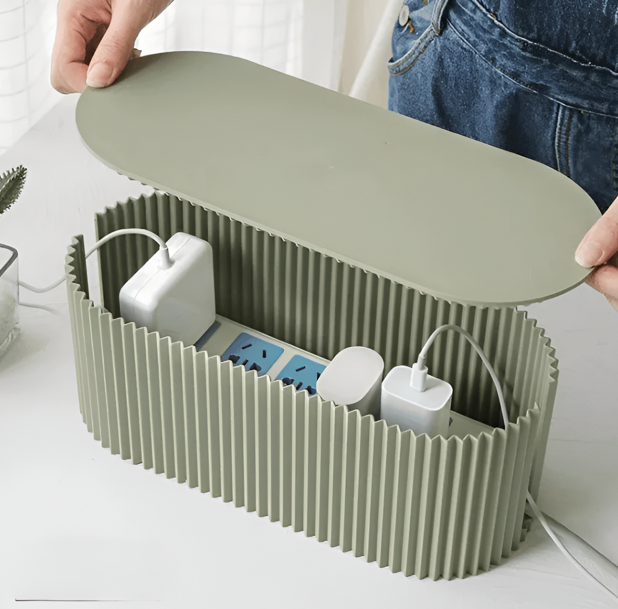 Cable Box with Lid – Neat Charging Station for Home