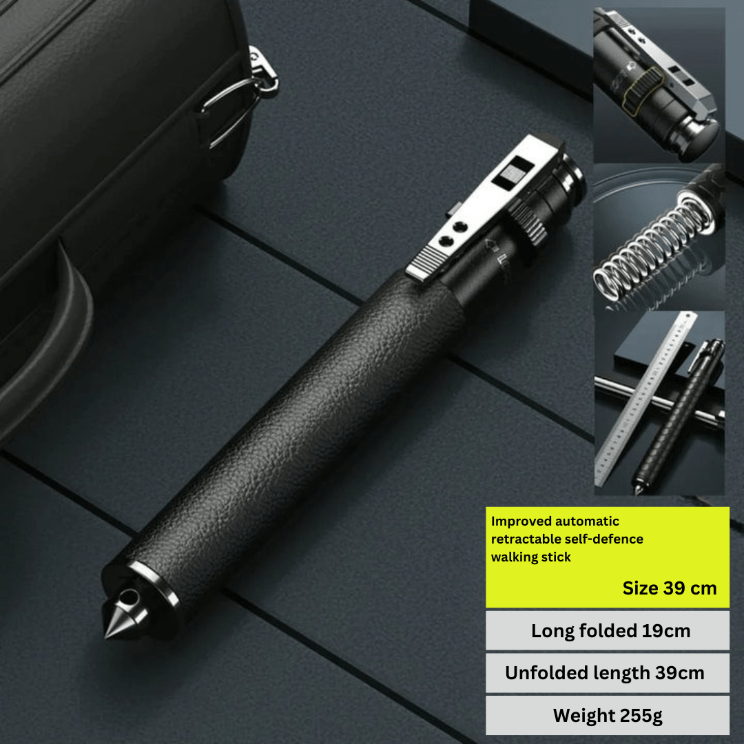 Folding walking stick with pop-up mechanism