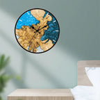 Wooden Wall Clock with Resin Details and Roman Numerals – 30 cm