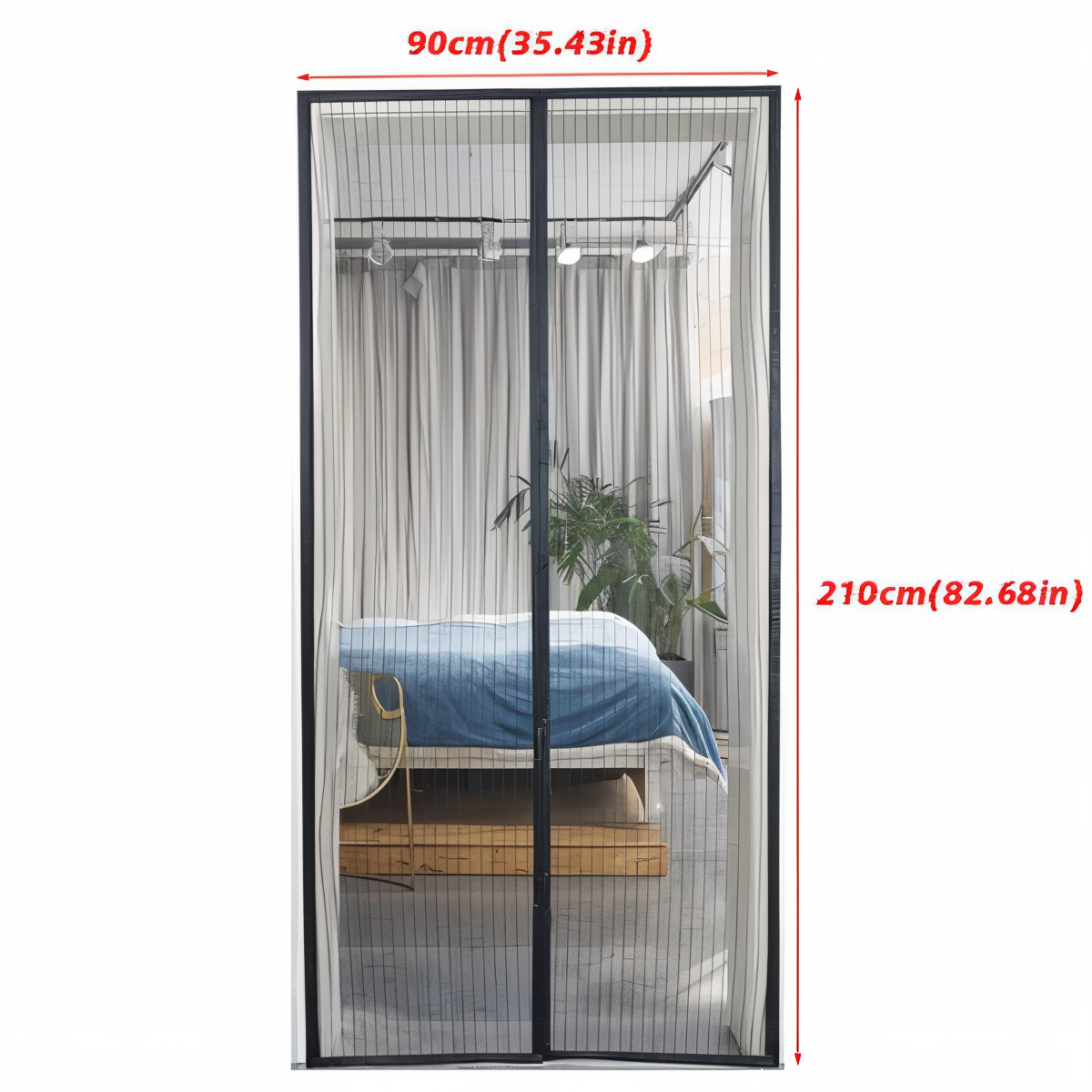 Magnetic door screen against insects – Closes automatically