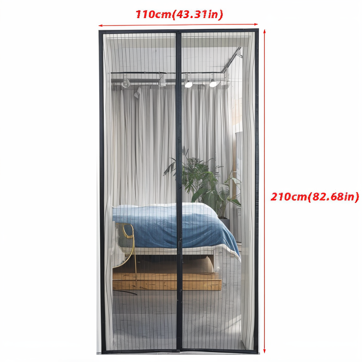 Magnetic door screen against insects – Closes automatically