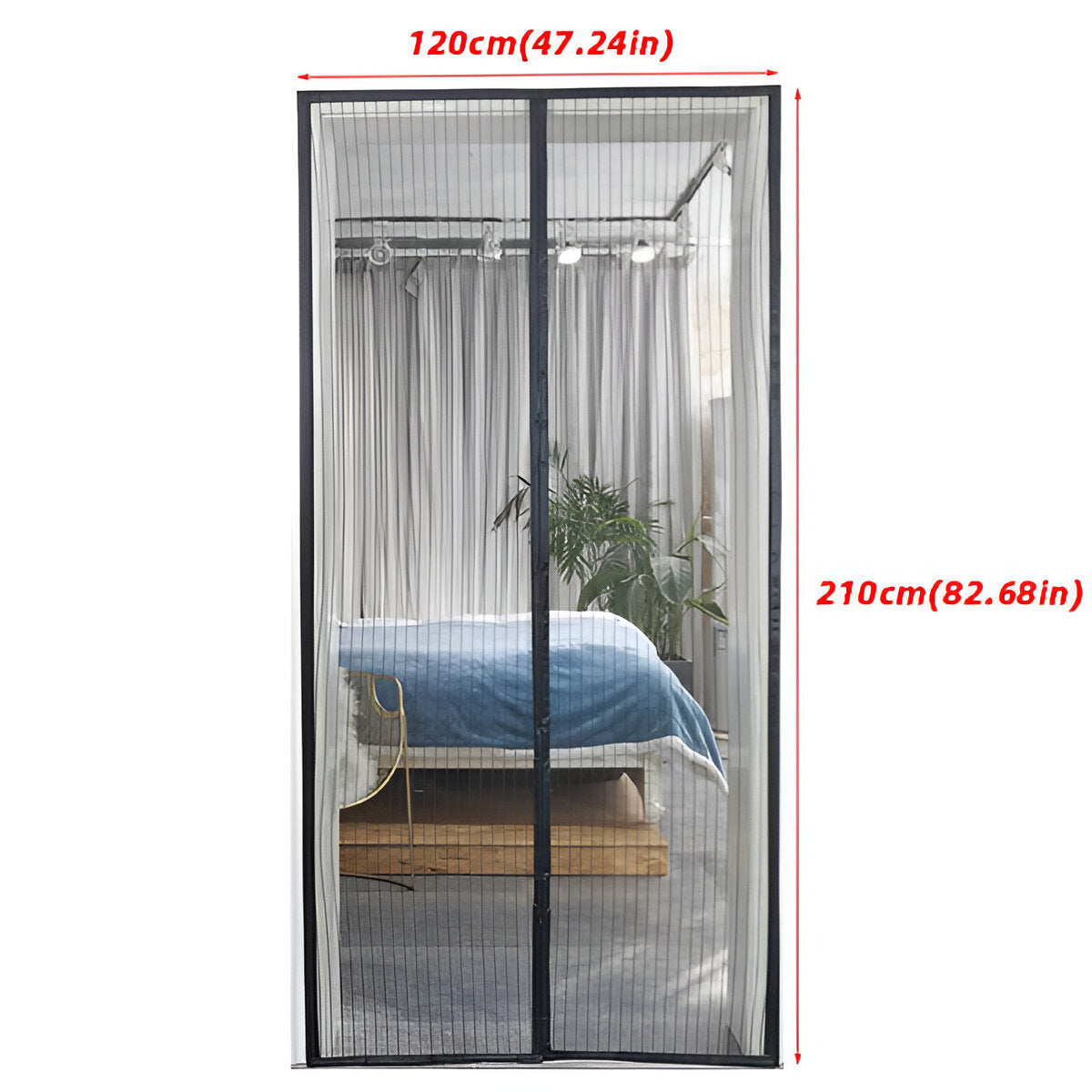Magnetic door screen against insects – Closes automatically