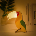 Animal LED Table Lamp – Wooden Night Light with Warm Glow