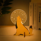 Animal LED Table Lamp – Wooden Night Light with Warm Glow