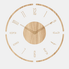 Runde Wanduhr aus Holz mit lautlosem Uhrwerk