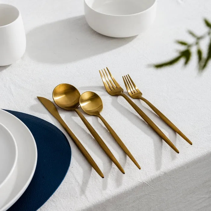 Besteckset Edelstahl Matt – 5-teilig pro Person