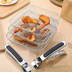 Stapelbare Airfryer-Körbe -  3-Körbe-2-Zangen-kostenlos-Quadratisch Mivoza Deutschland