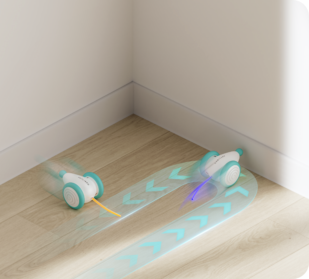 Interaktives Katzenspielzeug mit Laserstrahl und Hinderniserkennung