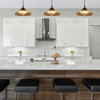 Geriffelte Glas-Pendelleuchte mit Vintage-Charme