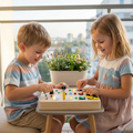 Wooden sensory board with lights and switches for motor skills training