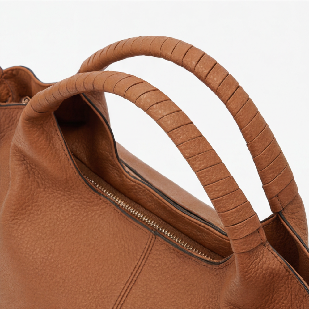 Soft Leather Hobo Bag with Multiple Compartments