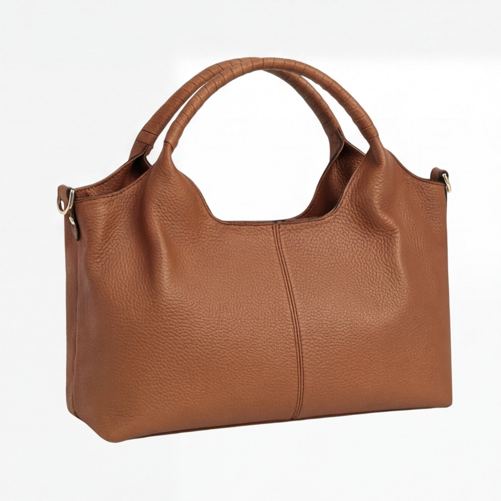 Soft Leather Hobo Bag with Multiple Compartments