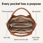 Soft Leather Hobo Bag with Multiple Compartments