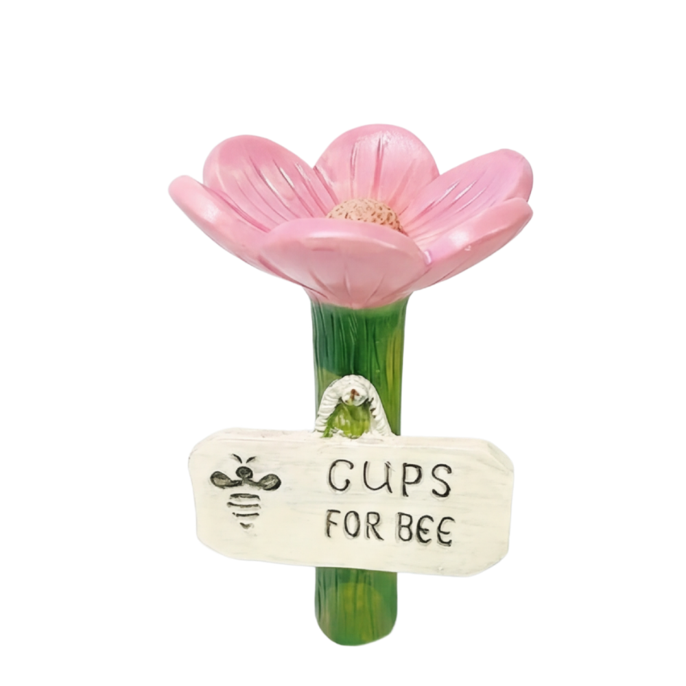 Blumen-Tränke für Bienen und Schmetterlinge – Handbemalte Gartendeko