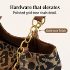 Leotard-Print Tote-Bag mit Goldketten-Detail