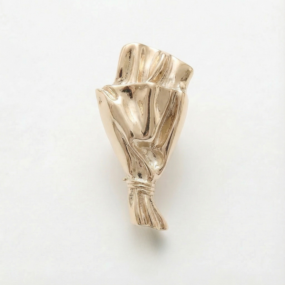 Flower Vase Brooch with Small Opening for Fresh Stems