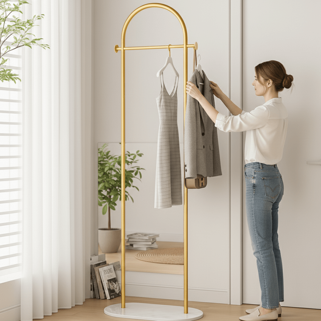 Kleiderständer mit Bogen – Freistehend für Schlafzimmer