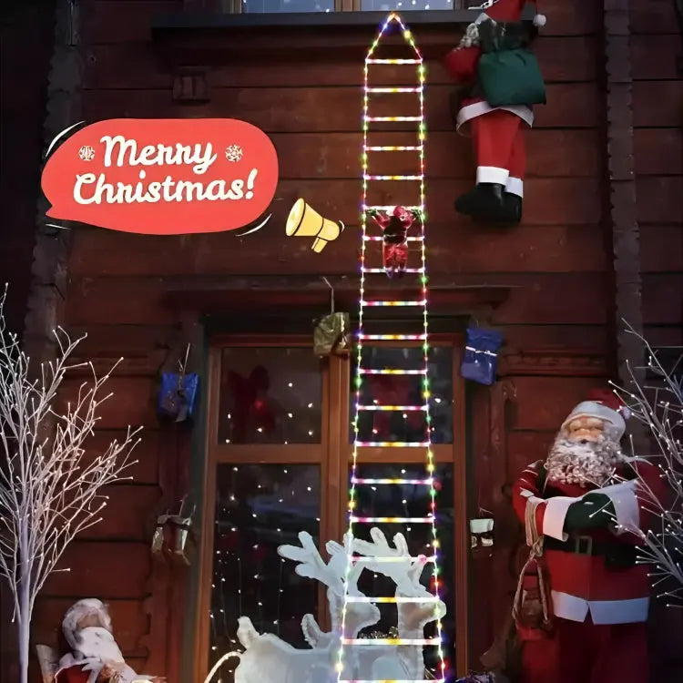 Kletternder Weihnachtsmann mit LED-Lichterkette – Festliche Deko für Ihr Zuhause Mivoza Deutschland