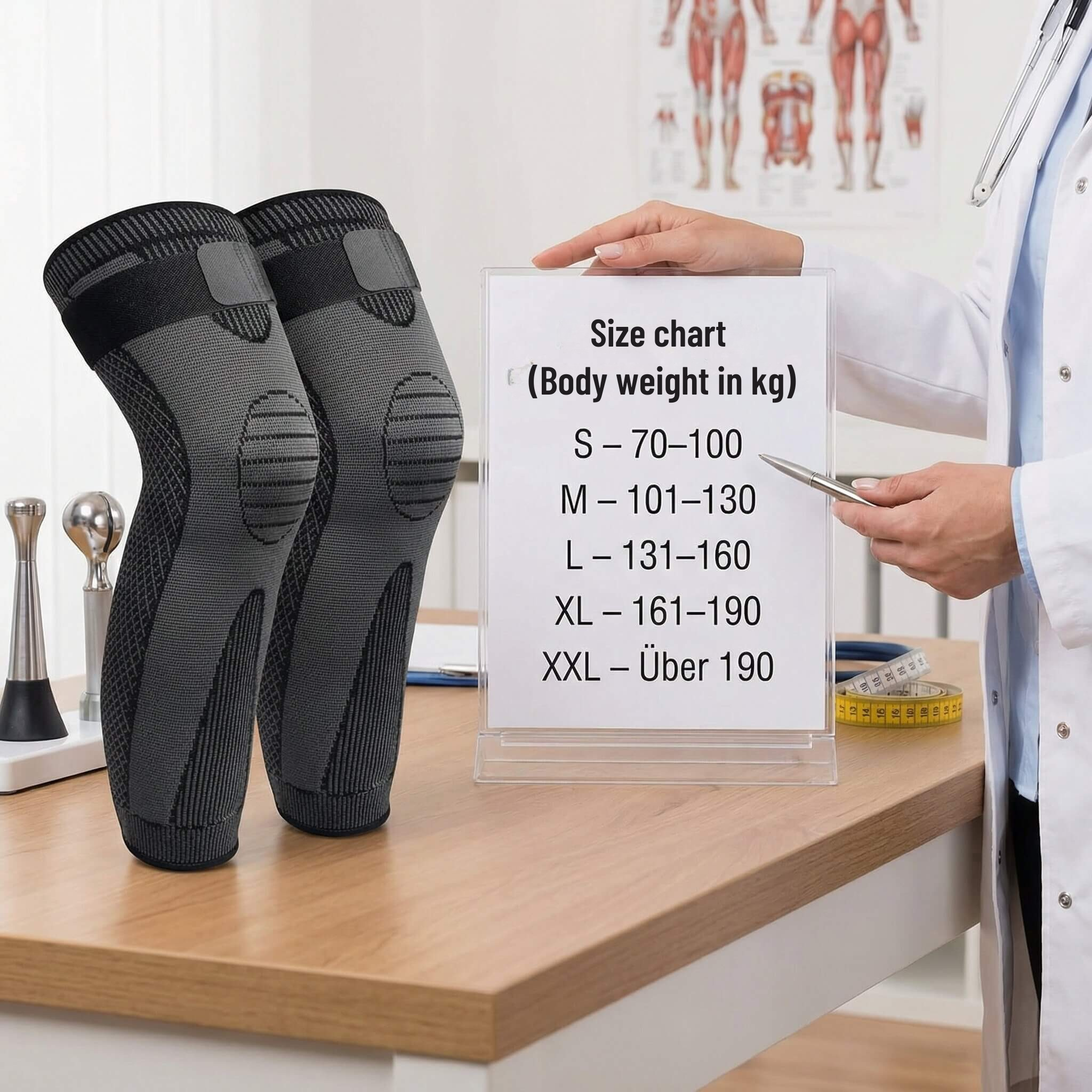 Kniebandage mit Kompression und rutschfestem Halt