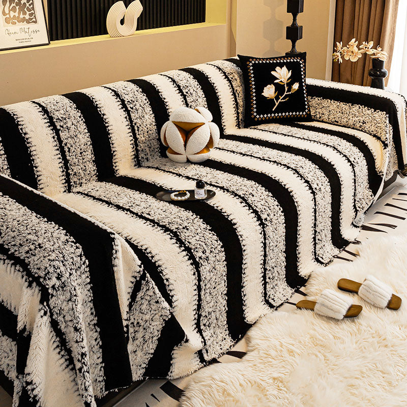 Plush Sofa Cover with Non-Slip Bottom