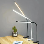 LED Clip-On Lamp with Gooseneck – Dimmable in 3 Light Colors