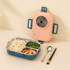 Stainless steel lunchbox with insulation and 3 compartments