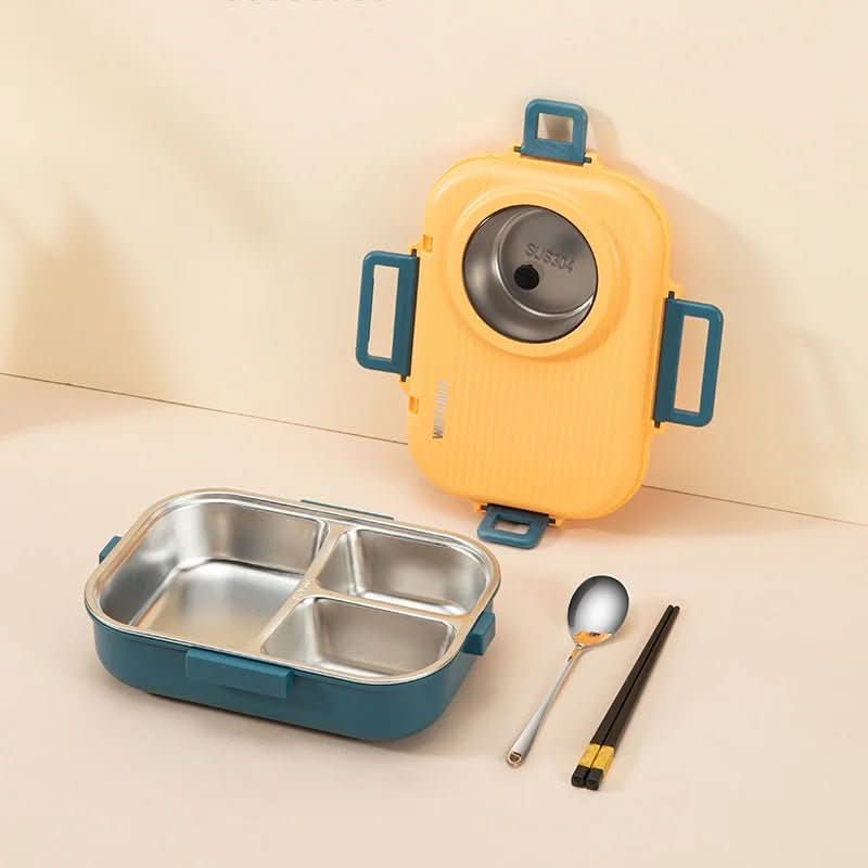Stainless steel lunchbox with insulation and 3 compartments