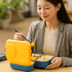 Stainless steel lunchbox with insulation and 3 compartments