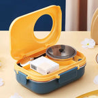 Stainless steel lunchbox with insulation and 3 compartments